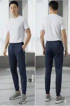 Cotton Pants for Men, Blue & Grey, Pack of 2 