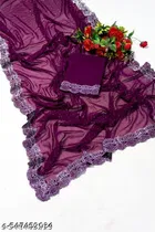 Georgette Saree for Women, Wine 