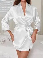 Satin Solid Nightdress for Women 