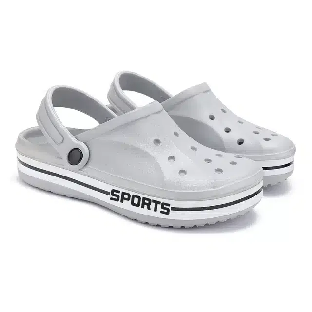 Bersache Slip On Clogs for Men (Grey, 8)