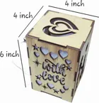Love Wishes Wooden LED Table Lamp 