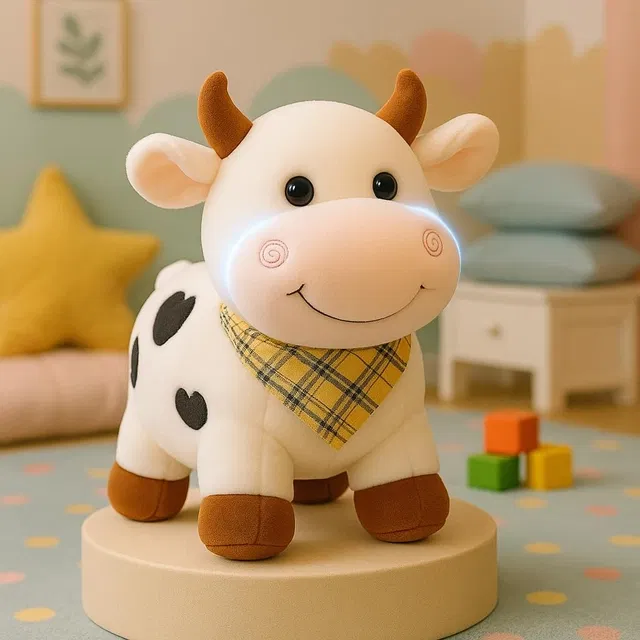 Soft Plush Cow Toy for Kids | Ultra-Soft Cuddly Stuffed Animal for Babies (COW -22CM, Multicolor)
