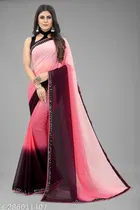 Georgette Solid Sarees for Women 