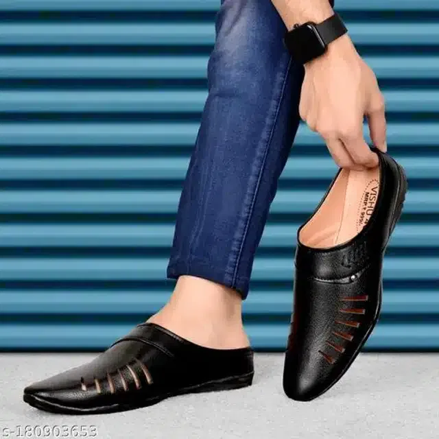 Sandals for Men (Black, 6)