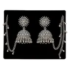 Oxidised Silver Jhumka Earrings with Matching Anklet 