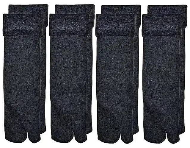 Thermal Thumb Socks for Womens & Girls (Black, Set of 4)