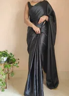 Satin Solid Saree for Women 