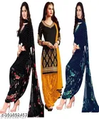 Crepe Printed Unstitched Suits for Women, Pack of 3 