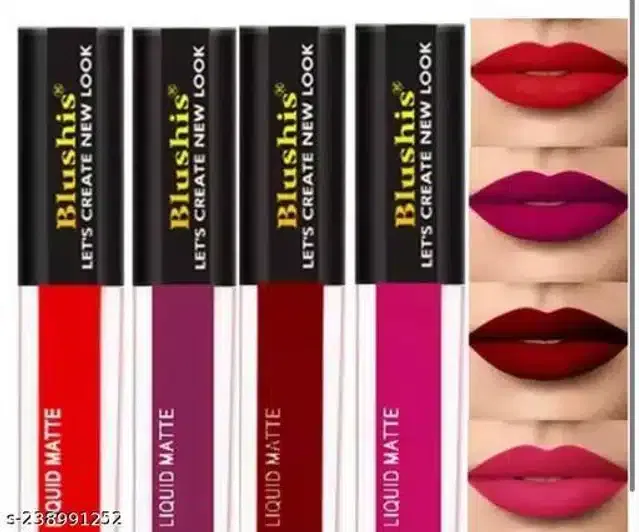 Liquid Matte Lipsticks (Multicolor, Pack of 4)