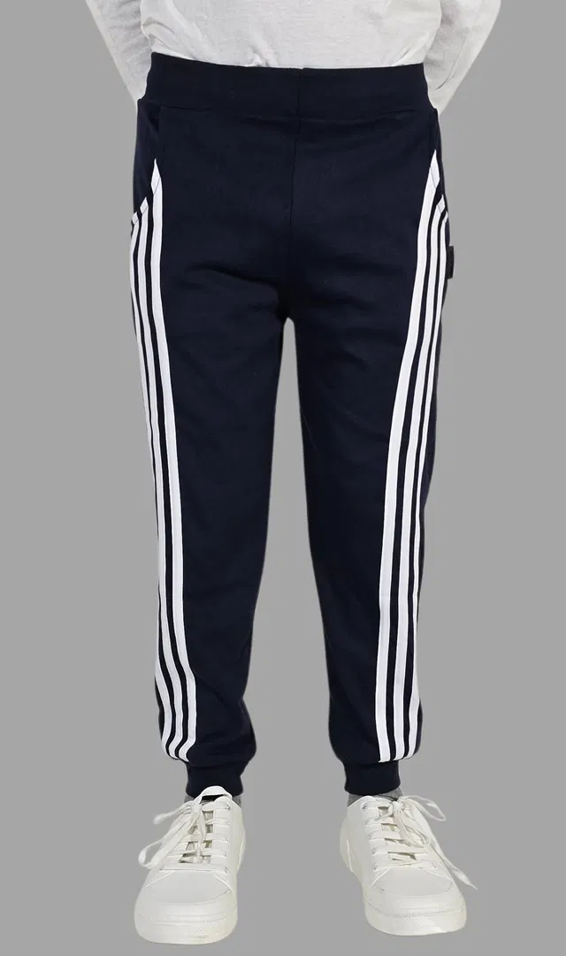 Cotton Blend Trackpants for Boys (Navy Blue, 11-12 Years)