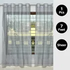 Sheer Plain Grey Door Curtain 7ft Pack of 1