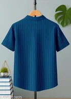 Self Design Cotton Blend Mandarin Neck T-Shirt for Boys 