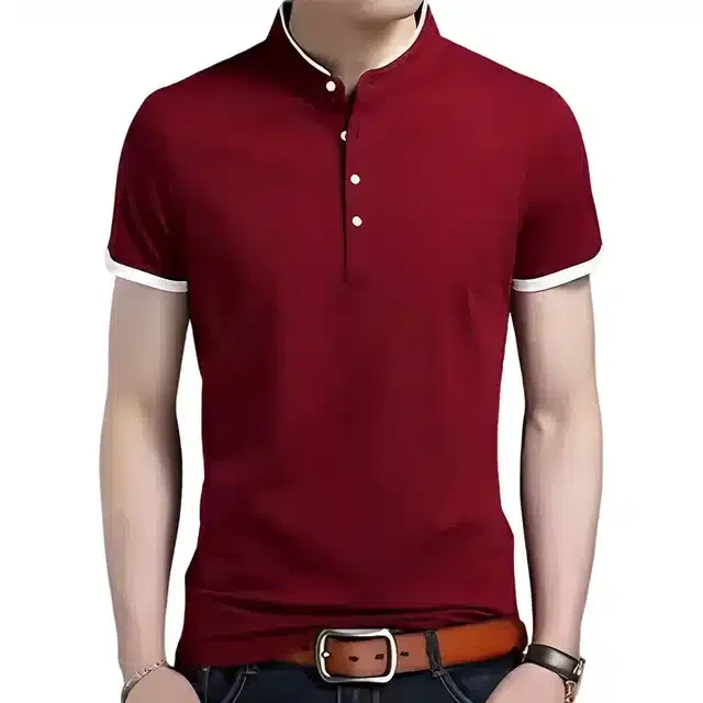 T-Shirt for Men (Maroon, M)
