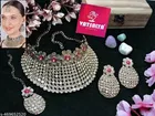 Pink Mehandi Finish Golden Diamonds Bridal Choker Set for Women 