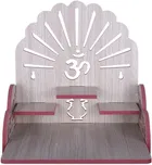 Akarts Om Beautiful Wooden Puja Temple Wall Hanging and Table Top Mandir