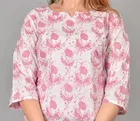 Cotton Floral Print Short Kurti for Women 