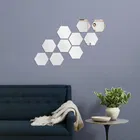 Acrylic Hexagon Shaped Wall Mirror Stickers 