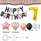 7th Happy Birthday Balloon Decoration Kit ,Rose Gold & Black ,Set Of 1