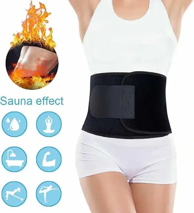 Sweat Belt for Unisex (Black, Free Size)