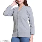 Woolen Solid Full Sleeves Cardigan for Women 