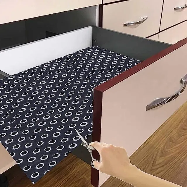 Laminated Non Woven Multipurpose Kitchen Cabinet Drawer Shelf Mat (Multicolor, 45x500 cm)