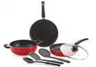 Aluminium Non Stick Tawa, Sauce Pan, Kadahi with Lid & Spatulas 