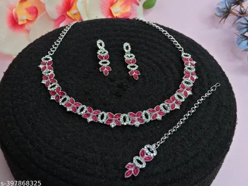 Necklace Set Pink Free Size for Women
