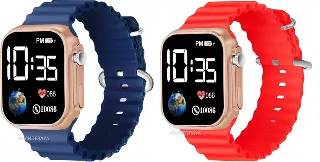 Electronic LED Digital Watch for Kids (Multicolor, Pack of 2)