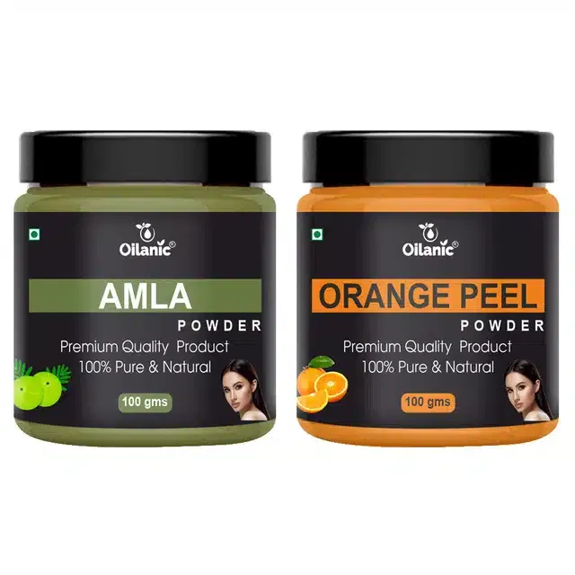 Natural Amla & Orange Peel Powder for Skin & Hair (Pack of 2, 100 g)
