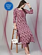 Cotton Printed Women's Kurta with Pant Set 
