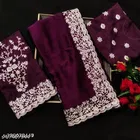 Georgette Solid Saree For Women, Purple