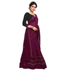 सिद्धिदाता टेक्सटाइल विमेंस प्लेन जॉर्जेट लेस बॉर्डर साड़ी विद अन-स्टीट्च्ड ब्लाउज पीस 