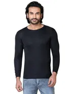 Cotton Blend Round Neck T-shirt for Men, Black 