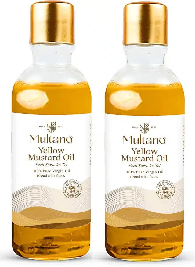 Cold Pressed Yellow Mustard Oil (Pack of 2, 100 ml)