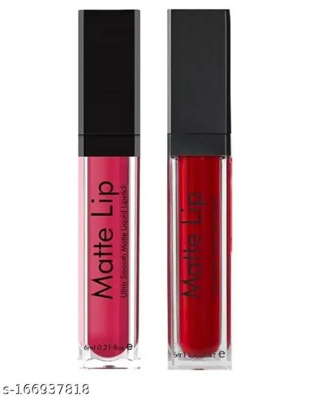 Matte Me Liquid Lipsticks (Red & Pink, Pack of 2)