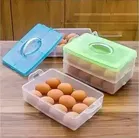 Egg Storage Box Double Layer Plastic for Refrigerator, 24 GRID