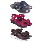 Combo of Slippers & 2 Pairs Sandals for Women 