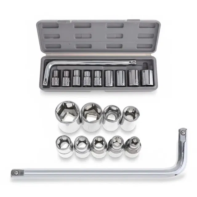 Shopper52 (10 in 1) Socket Wrench Spanner Set Automobile Repair Tool Box Precision Sleeve Wrench Sleeve Wrench Combination Hand Tool Socket Set (10 in 1, Pack of 1)