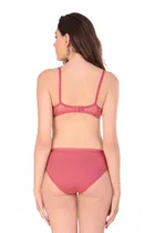 Cotton Blend Solid Non Padded Lingerie Set for Women 