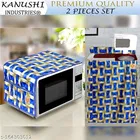 KANUSHI Industries® Microwave / Oven Top Cover With 4 Utility Pockets + 1 Pc Top Load Semi Automatic Washing Machine Cover 
