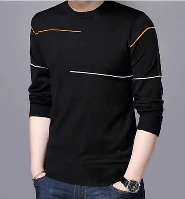 Ruggstar Casual Printed Round Neck T-Shirt For Men (Black, M)