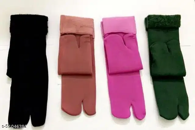 Velvet Socks for Women (Multicolor, Pack of 4)