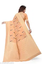 Cotton Linen Zari Woven Saree for Women 