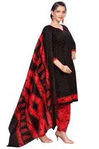 Cotton Blend Printed Kurti with Salwar for Women 