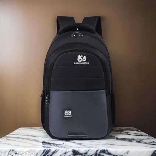Polyester Backpack for Men & Women, Black