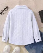 Self Design Cotton Blend Long Sleeves Polo for Boys 
