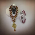 Designer 5 Mukhi Rudraksha Bracelet with Mala for Men (Multicolor, Set of 2)