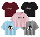 Cotton Printed Crop Tops for Girls (Multicolor, 10-11 Years) (Pack of 5)