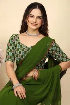 Georgette Woven Design Saree for Women 