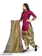 Cotton Blend Printed Salwar Suit Set for Women 